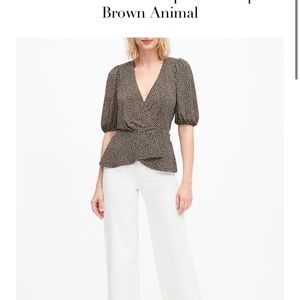 Ann Taylor Printed wrap top